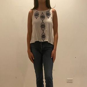 Forever 21 white open back tank top